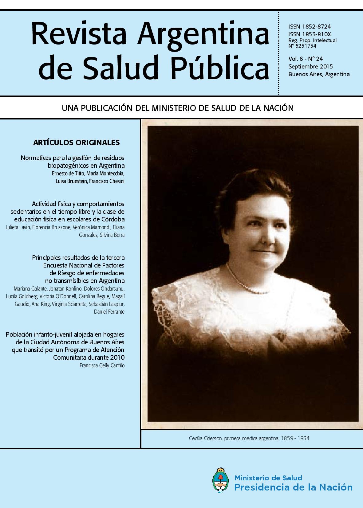 					Ver Vol. 6 Núm. 24 (2015): Revista Argentina de Salud Pública
				