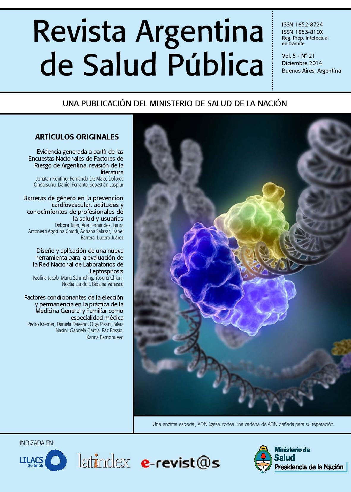 					Ver Vol. 5 Núm. 21 (2014): Revista Argentina de Salud Pública
				