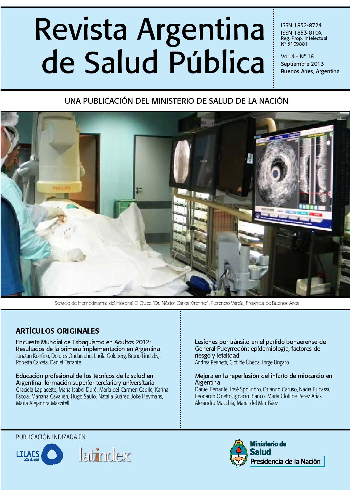 					Ver Vol. 4 Núm. 16 (2013): Revista Argentina de Salud Pública
				