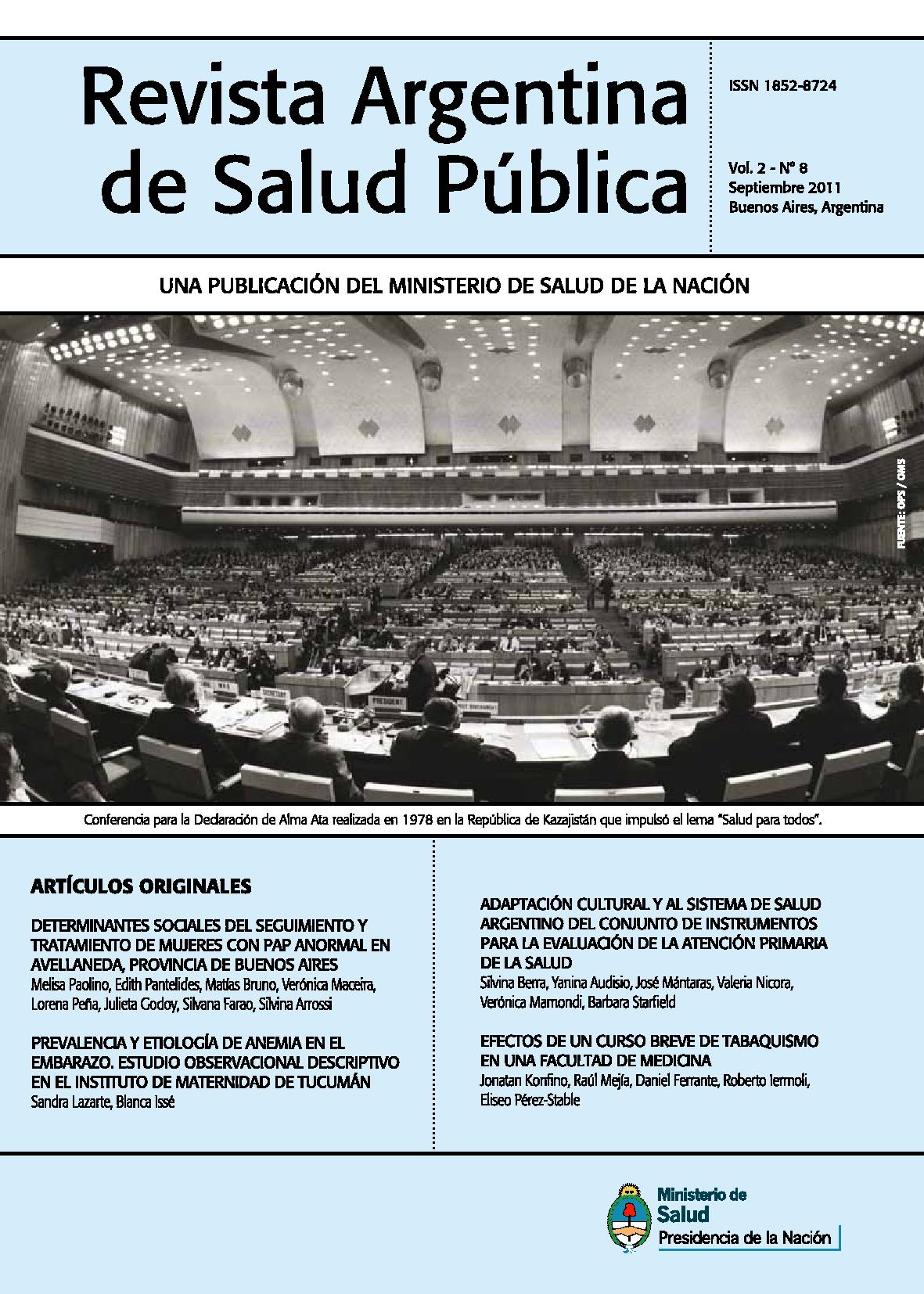 					Ver Vol. 2 Núm. 8 (2011): Revista Argentina de Salud Pública
				
