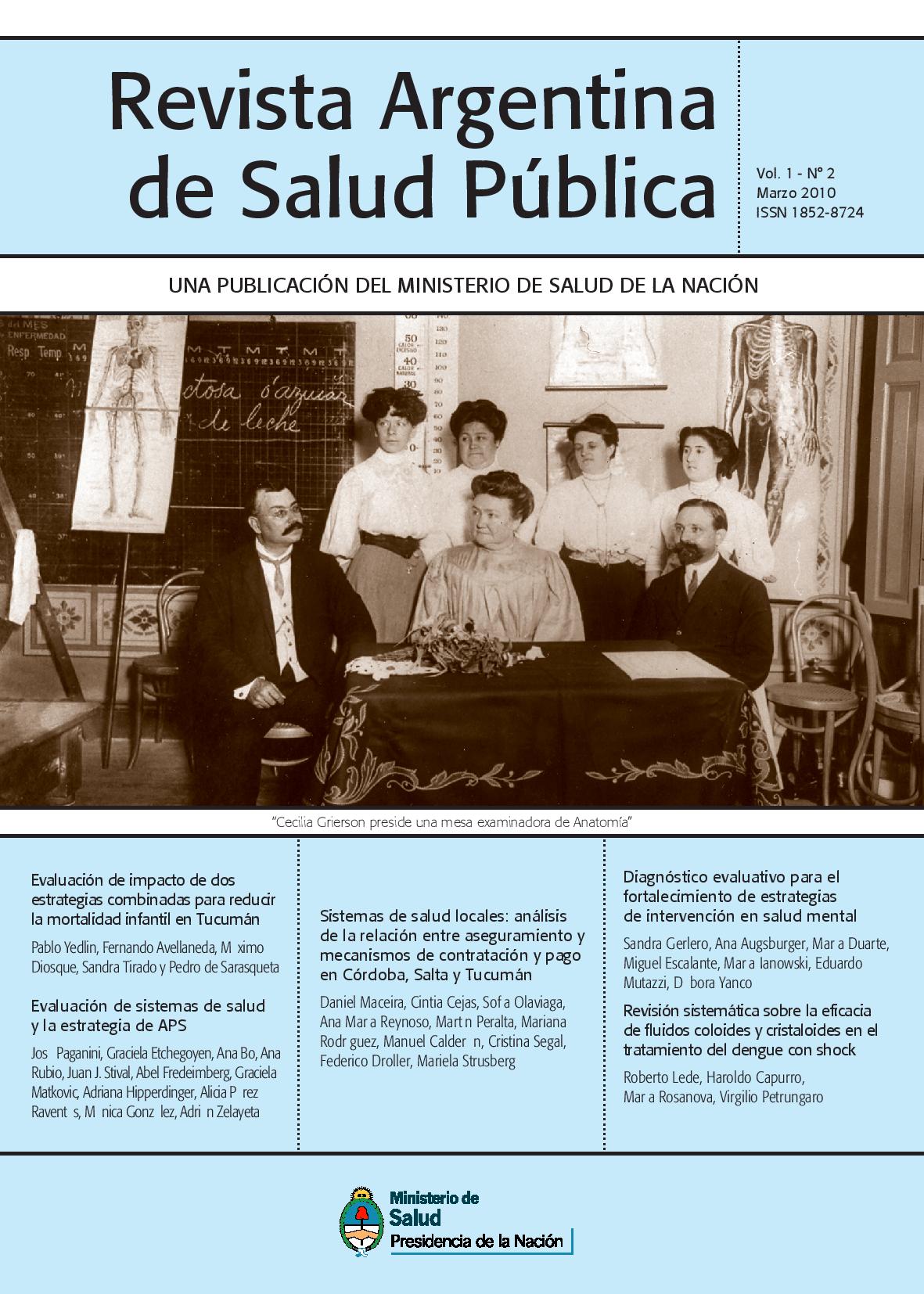 					Ver Vol. 1 Núm. 2 (2010): Revista Argentina de Salud Pública
				