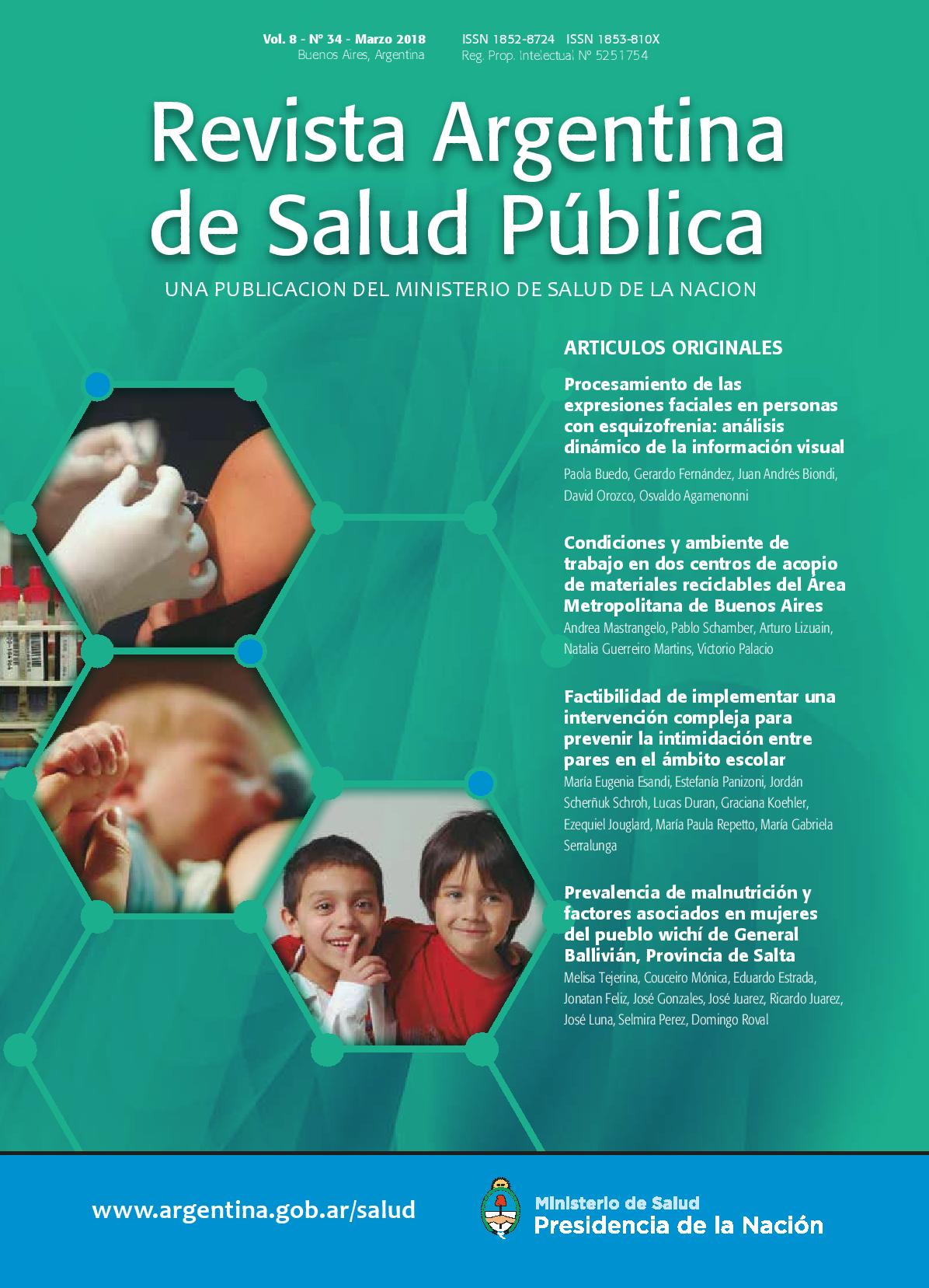 					Ver Vol. 8 Núm. 34 (2018): Revista Argentina de Salud Pública
				